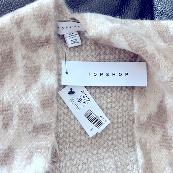 TOPSHOP Cheetah Animal Print Boxy Knit Maxi Cardigan - Picture 2 of 4